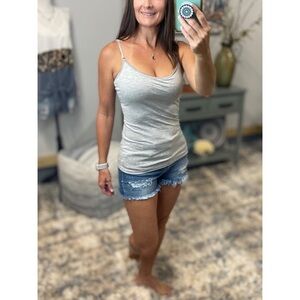 Spaghetti Strap Cami With Bra Light Gray 0060